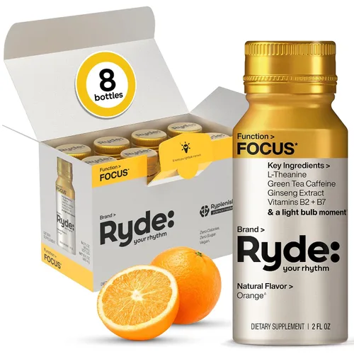 Vista 8 de RYDE Energize Energy Shot, sabor tropical, cero azúcar, 2 onzas líquidas, paquete de 24