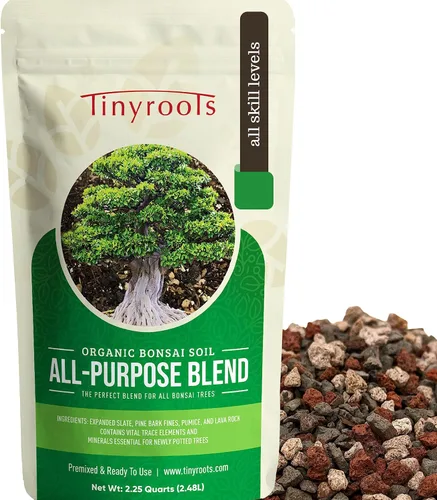 Vista 2 de Tinyroots Bonsai Soil Plus un paquete de tres macetas de entrenamiento para bonsái de seis pulgadas