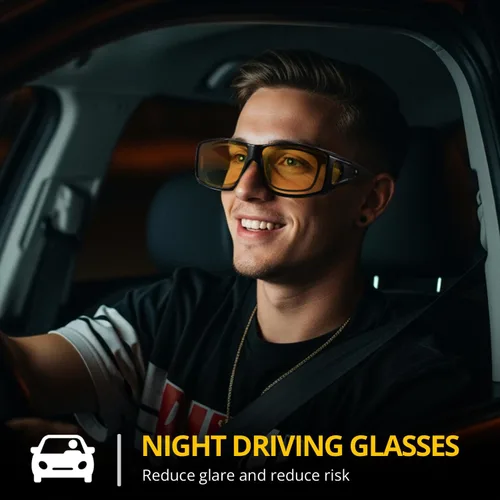 Vista 3 de IGnaef Lentes de conducción de noche para hombres y mujeres, reducen el deslumbramiento y polarizados HD IF0312