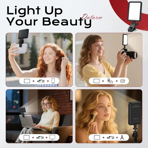 Vista 6 de Luz de Selfie Suave Recargable para Teléfono, Cámara, Portátil, Luz LED Portátil de Batería 4-14H para Fotos, Clip de Luz de Teléfono para Selfie