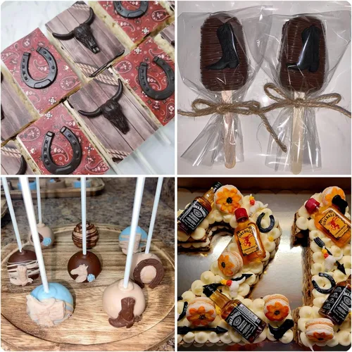 Vista 4 de ZiXiang Moldes de silicona de cabeza de toro, cactus y estrella, molde de fondant, plumas, flechas, botas de vaquero, moldes de pezuña de herradura