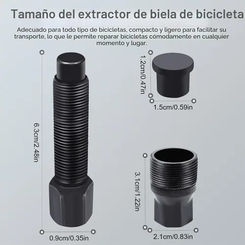 Vista 4 de Extractor de manivela para bicicleta, herramienta de extracción de manivela para bicicleta, herramienta de extractor de manivela para manivelas