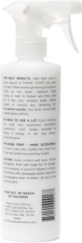 Vista 2 de The Stuff Acondicionador y desenredante en aerosol para perros sin enjuague 16 onzas listo para usar Solución perfecta para controlar el pelo