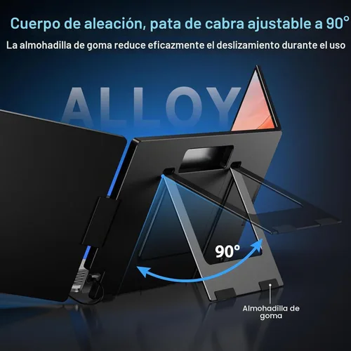 Vista 6 de KYY Extensor de pantalla para computadora portátil, aleación de monitor Negro