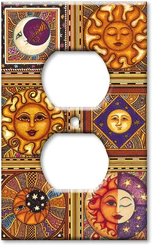 Vista 10 de Art Plates - Cubierta decorativa para interruptor de luz - Placa de pared metálica decorativa - Cubierta para interruptor de 2 llaves - Tema