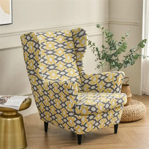 Vista 124 de Eco-Ancheng Funda para silla Wingback, 2 piezas, respaldo de ala, fundas de elastano para sillón con respaldo de ala, fundas para sillón con parte