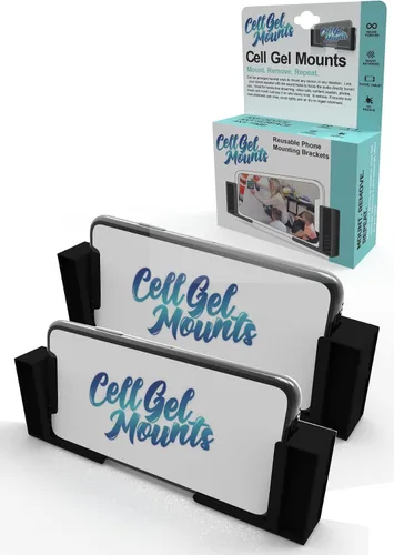 Vista 10 de Soporte para teléfono de pared de gel celular Soporte universal reutilizable para teléfono. Funciona en paredes, duchas, asientos de avión