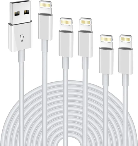 Vista 9 de Paquete de 3 cargadores para iPhone de 6 pies con certificación MFi de Apple, cable Lightning de 6 pies, compatible con iPhone 14/13/12 Mini Pro Max