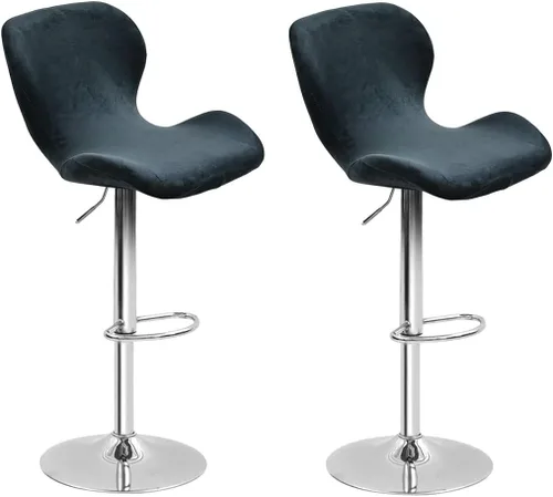 Vista 27 de Paquete de 2 fundas para sillas de bar de altura de mostrador, fundas giratorias de terciopelo para taburetes de bar, fundas elásticas para sillas