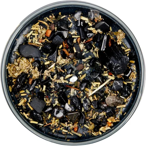 Vista 7 de Velas de protección de New Moon Beginnings - Vela de puesta a tierra e intención - Vela negra - Vela de soja - Cristales de protección
