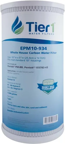 Vista 15 de Tier1 Filtro de agua de 0.5 micrones, 10 x 4.5 Cartucho de repuesto para filtro de bloque de carbono para toda la casa Reemplazo para filtro