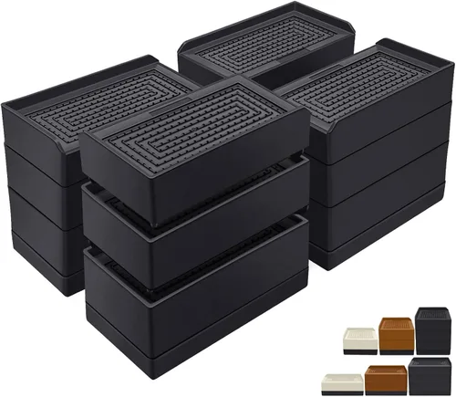Vista 8 de ANNKUT Elevadores de Cama de 1.5 pulgadas, Bloques Elevadores Cuadrados Ajustables para Cama, Sofá, Mesa y Elevación de Sofá, Soporte de Trabajo