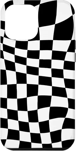 Vista 26 de Funda clásica a cuadros para iPhone 17, diseño ondulado de tablero de ajedrez en blanco y negro