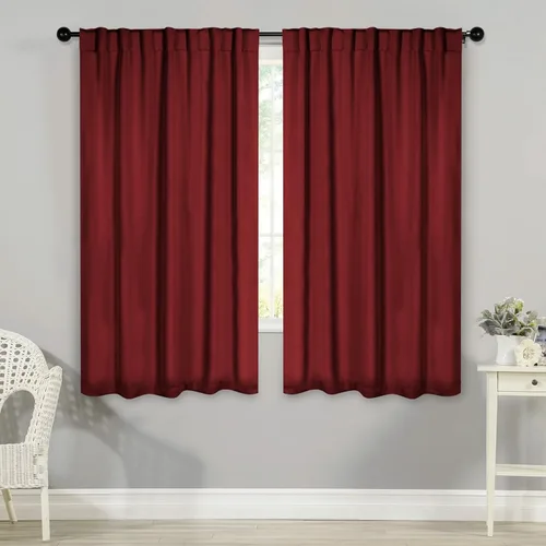 Vista 16 de BLUENILEMILLS Paneles de cortinas opacas para oscurecer la habitación con bolsillo para barra/pestañas traseras, cortinas perfectas para ventanas