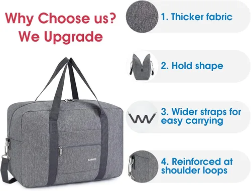 Vista 4 de For Spirit Airlines - Bolsa de viaje plegable para llevar en el equipaje de mano para deportes de fin de semana durante la noche para mujeres