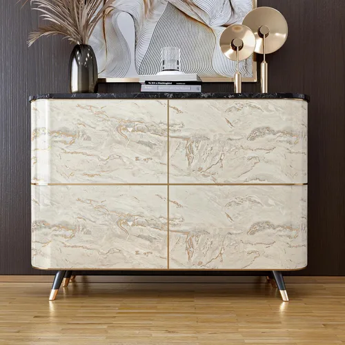 Vista 7 de VaryPaper Papel tapiz de mármol brillante de 15.7''x78.7'', beige-gris-dorado, despegar y pegar, autoadhesivo, grueso, duradero, removible
