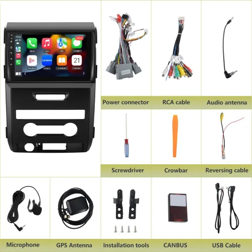Vista 9 de Radio Android para Ford F150 2009-2012 (0nly para CA manual), con pantalla táctil de 9 pulgadas, CPU de 8 núcleos 4GB+64GB, soporte Carplay, Android