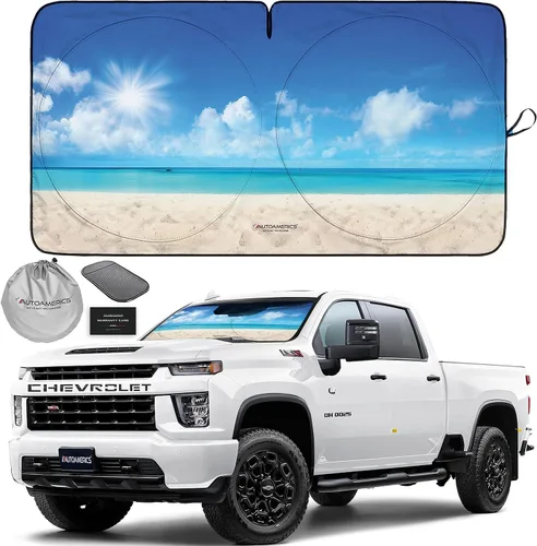 Vista 16 de Parasol de Parabrisas de Una Pieza - Parasol Cromado Líquido Plegable para Ventana Delantera de Auto para Carros SUV Camión - Protector Visor