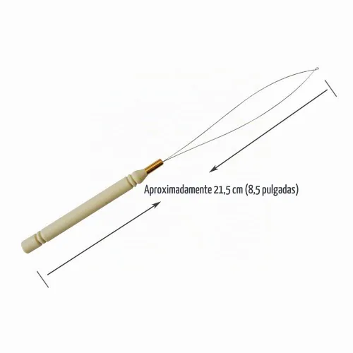 Vista 2 de 6 piezas de extensión de cabello, enhebrador de aguja, herramienta de gancho para tirar de alambre, micro anillos, nano cuentas, herramienta