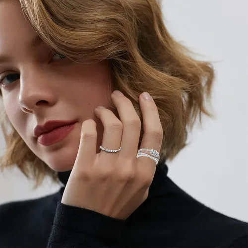 Vista 5 de LIU JUN Jansio Threanic Triple-Spin Ring, Magnetic Zircon Shaping Cross Full Moissanite Spinner Fidget Rings to My Daughter Open Anti Anxiety