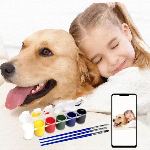 Vista 8 de Kit personalizado de pintura por números para adultos, lienzo personalizado de pintura al óleo para personalizar tus imágenes, pinturas de color por