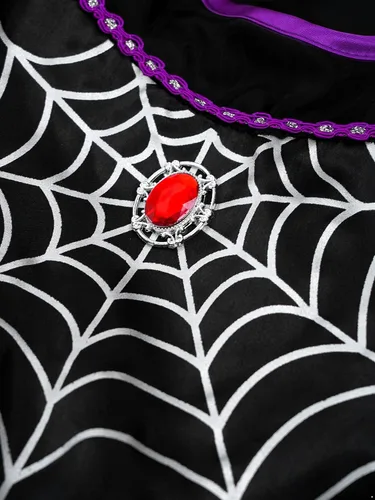 Vista 6 de Runhomal Disfraz de cosplay de Spider Queens para niñas y niñas, vestido tutú con gorro, disfraz de Halloween