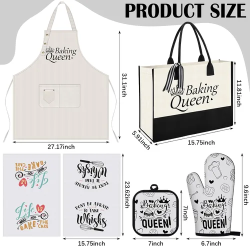 Vista 2 de Juego de 6 Piezas de Regalos de Repostería Navideña, Divertidos Regalos de Panadero para Mujeres, Regalos de Cumpleaños para Mamá, Hermana, Esposa