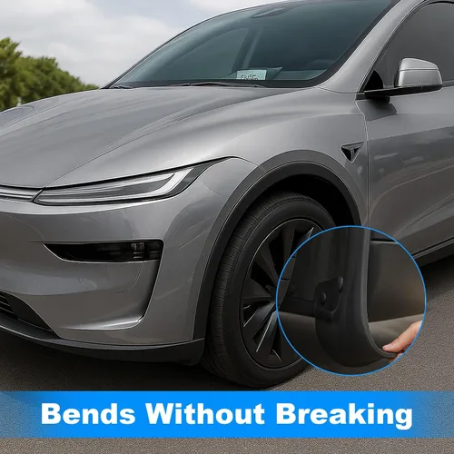 Vista 5 de Aletas de barro para Tesla Modelo Y Juniper Accesorios 2026 2025 Versión OEM Protectores de salpicaduras delanteros y traseros para todo