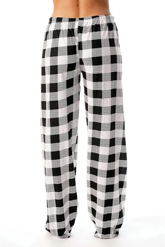 Vista 3 de YUTANRAL Pantalones de pijama para mujer, holgados, de cintura alta, pierna ancha, cómodos, informales, modernos, estampados, con bolsillos