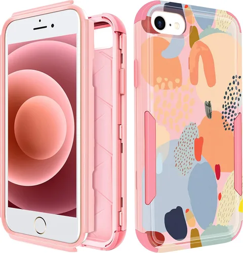 Vista 137 de Funda para iPhone SE 2020/2022/3ª generación, para iPhone 8/7, funda protectora resistente con diseño de flor linda para mujeres, hombres, niñas