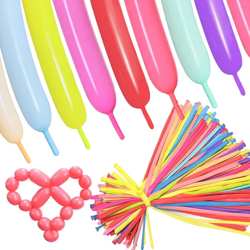 Vista 11 de ASIYUHY 260 globos largos, paquete de 100 globos de animales retorcidos Negro