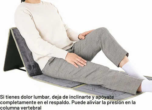 Vista 3 de Alfombra de oración con soporte para la espalda, silla de piso de Gris