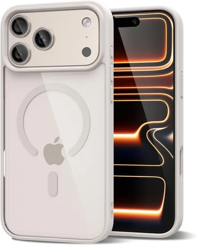 Vista 51 de oakxco Funda magnética transparente compatible con Magsafe, bonita funda delgada y transparente de poliuretano termoplástico no amarillenta, carcasa