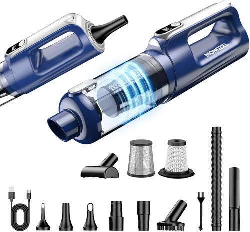 Vista 11 de MONOZEL Aspiradora de Coche Portátil Inalámbrica, 18000Pa 2 en 1 Aspiradora y Soplador de Aire, Motor sin Escobillas de 130W Aspiradora de Mano