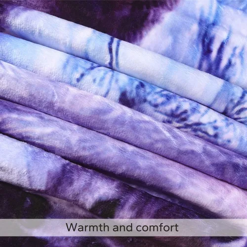 Vista 3 de KYKU Mantas y mantas de lobo rosa, manta de vellón de lobos con animales decorativos de nieve para adultos y niños, diseño de amor familiar, bonito