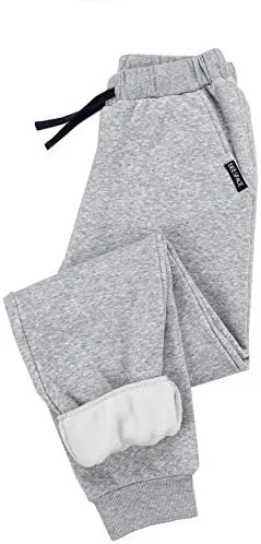 Vista 3 de Pantalones deportivos casuales para niños, pantalones deportivos con cordón, pantalones de microterciopelo para niños o niñas de 3 a 12 años