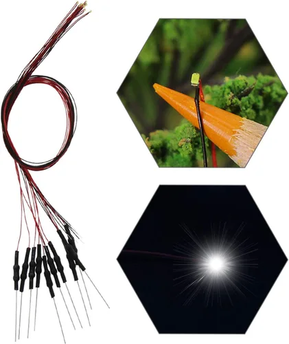 Vista 8 de L0603B 20pcs pre-cableado SMD LED 0603 Bule Diodo emisor de luz 12V Micro Litz Cable Cable Longitud 7.8 pulgadas (7.9 in) para DIY Manual