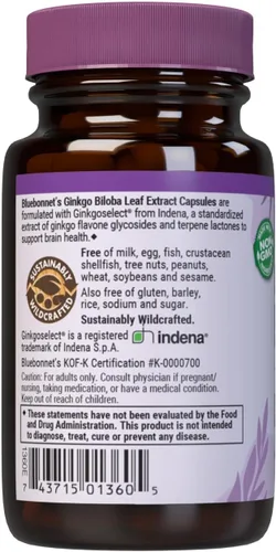 Vista 3 de BlueBonnet Suplemento de extracto de hoja de ginkgo biloba, 30