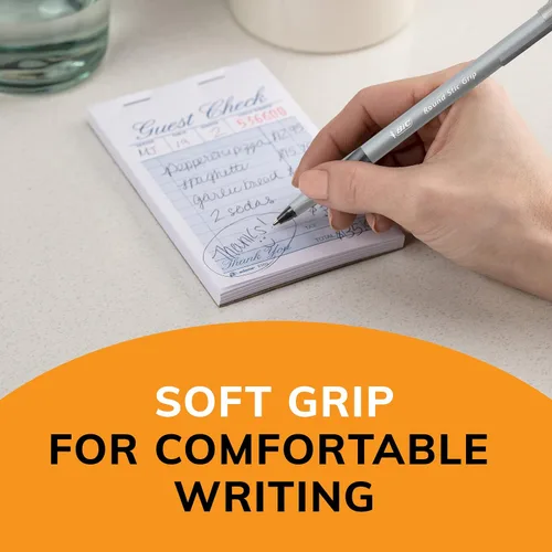 Vista 4 de BIC Bolígrafos Round Stic Grip Xtra Comfort, color negro, punta media (1.2 mm), paquete de 36 unidades, bolígrafos perfectos para escribir
