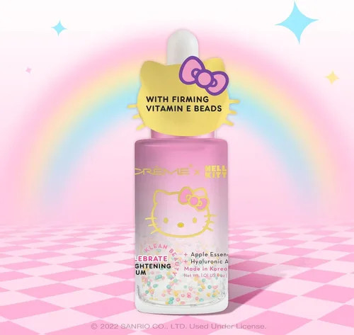 Vista 5 de The Crème Shop x Hello Kitty Kawaii Klean Vault: Klean Beauty Cuidado de la piel con limpiador facial, tónico de leche de fresa, crema de agua rosa