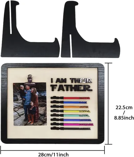 Vista 4 de Letrero personalizado con texto en inglés "I Am Their Father" para el Día del Padre, regalos para papá, marco de fotos personalizado, nombres