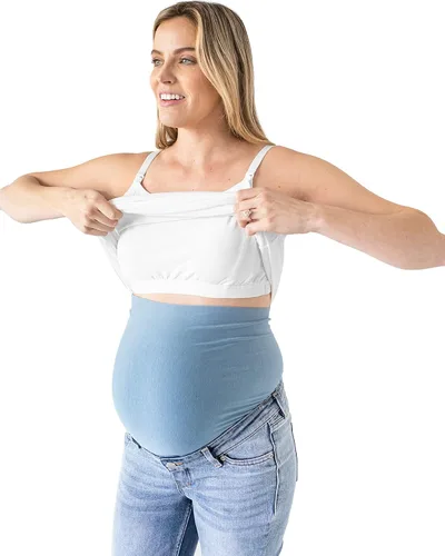 Vista 3 de Kindred Bravely Camiseta sin mangas de algodón orgánico para maternidad y lactancia, paquete de 2