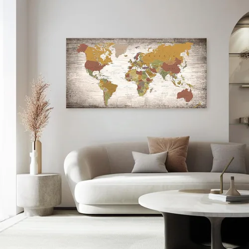 Vista 6 de B0550 - Póster de mapa del mundo, lienzo para pared, diseño moderno enmarcado del mundo, decoración de oficina en casa, mapas, impresiones