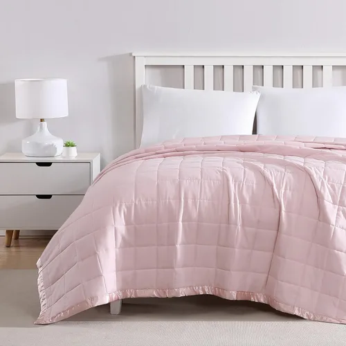 Vista 4 de Beatrice Home Fashions Manta alternativa de plumón de color sólido, King, color rubor Blush