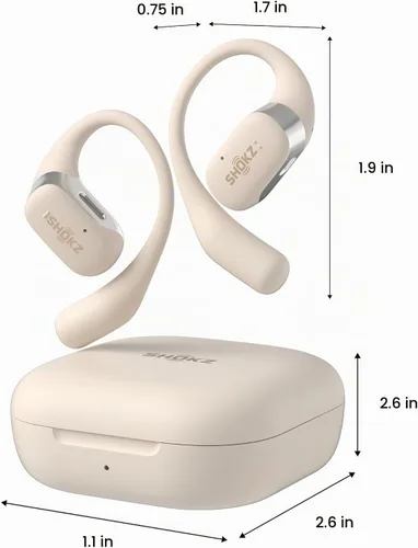 Vista 2 de SHOKZ OpenFit - Auriculares True Wireless Bluetooth de Oreja Abierta con Micrófono, Auriculares con Ganchos para los Oídos, Resistente al Sudor