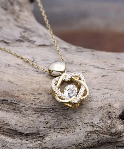 Vista 3 de Regalo de San Valentine - para mi esposa, amame sin preguntas, que yo te Amare sin respuestas, joyeria para enamoradas o Mujeres - Collar de oro
