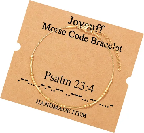 Vista 167 de JoycuFF Pulseras inspiradoras de código morse para mujeres, cuentas de plata, joyería con mantra de motivación, regalos para ella