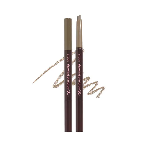 Vista 12 de ETUDE Drawing Eye Brow Pro (marrón oscuro) Lápiz de cejas para mujer, microblading, de larga duración, aspecto natural diario con textura suave