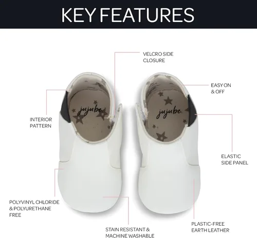Vista 3 de JuJuBe Eco Steps - Chelsea Boots for Babies & Infants - Machine Washable Vegan Leather Baby Shoes