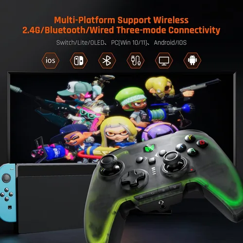 Vista 2 de BIGBIG WON Wireless Switch Controllers, Bluetooth Wired PC Game Controller for Nintendo Switch, PC Windows, Android, IOS, Rainbow 2 Pro Controller